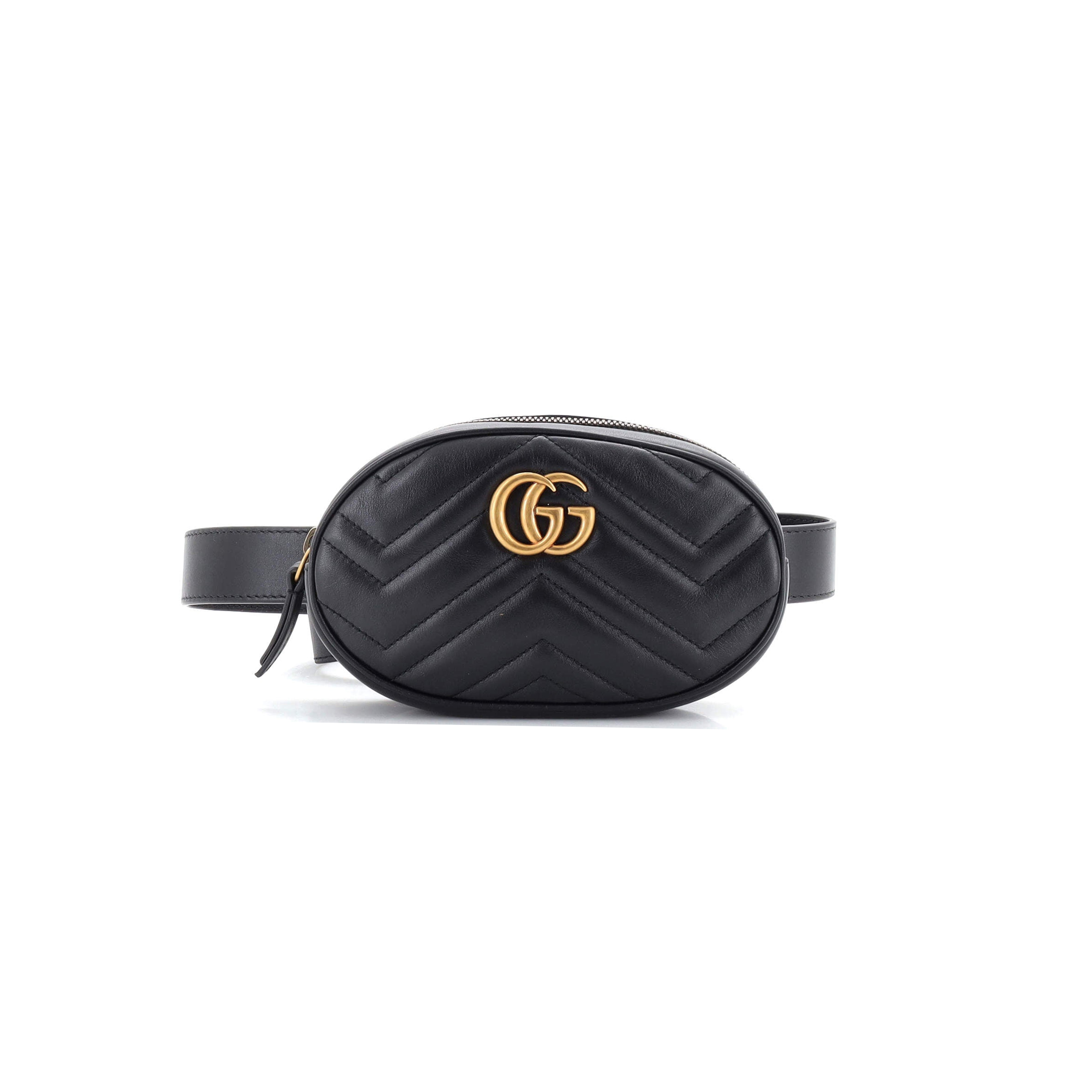 GUCCI MARMONT QUILTED LEATHER BELT BAG 476434  (18*11*15cm)