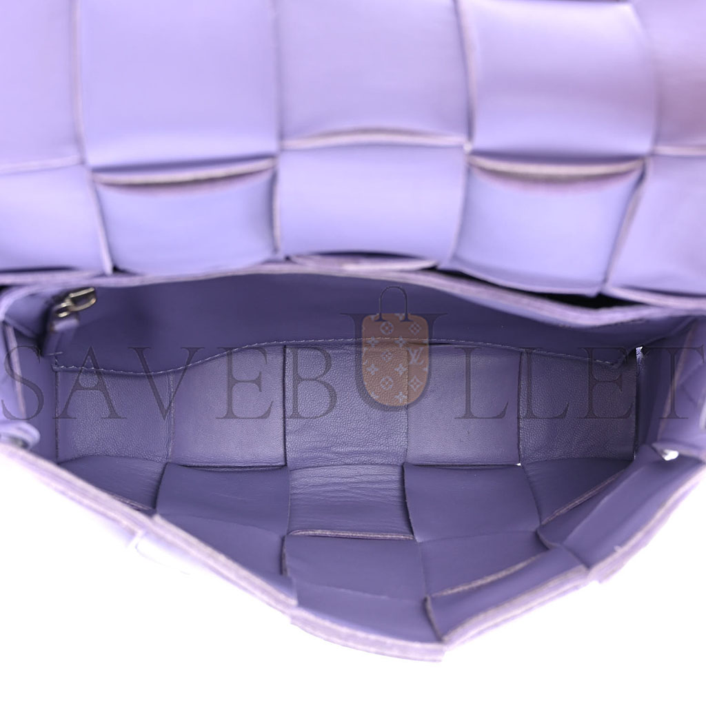 BOTTEGA VENETA LAMBSKIN INTRECCIO CASSETTE CROSSBODY BAG WISTERIA (23*14*5cm)