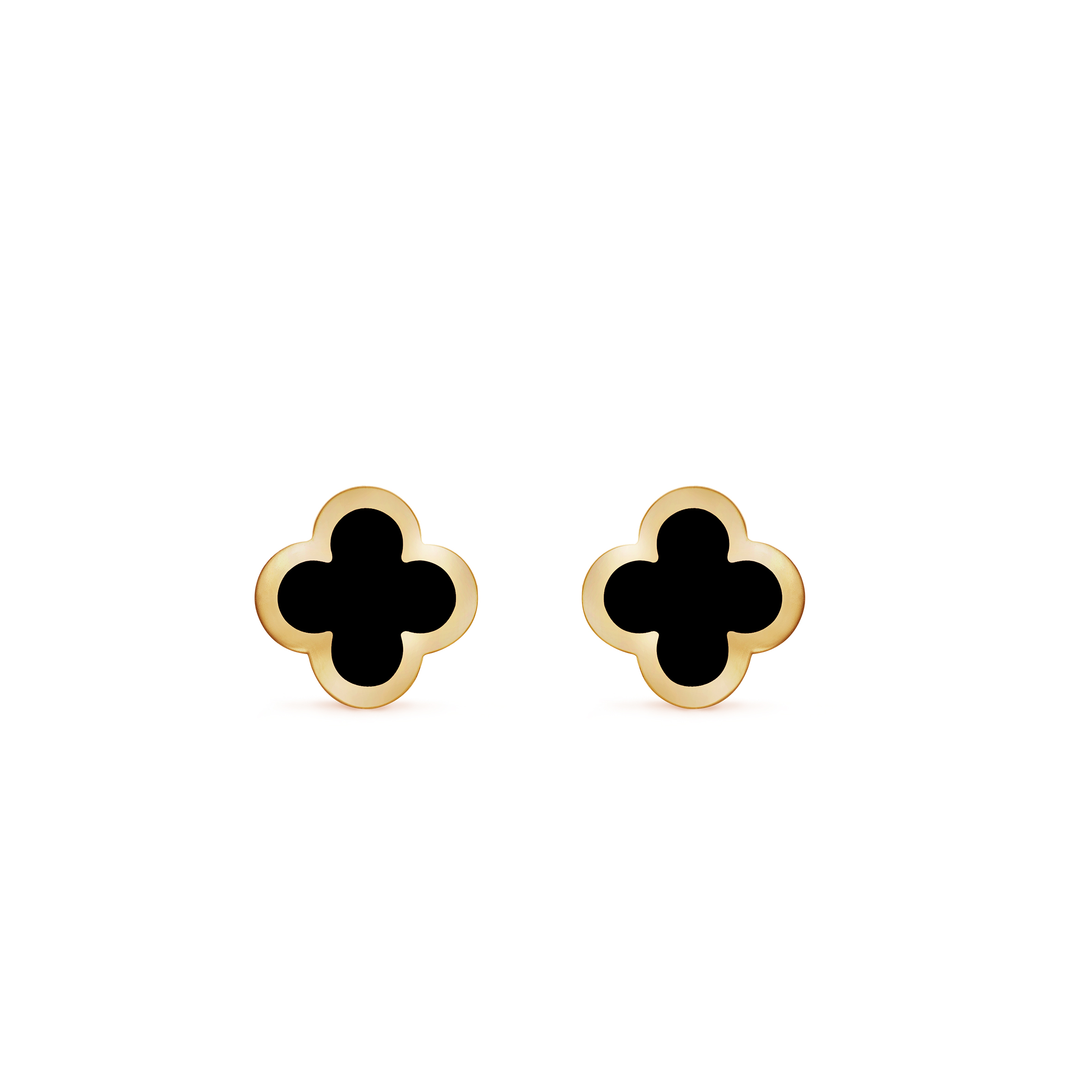 VAN CLEEF ARPELS PURE ALHAMBRA EARSTUDS - YELLOW GOLD, ONYX  VCARB14000