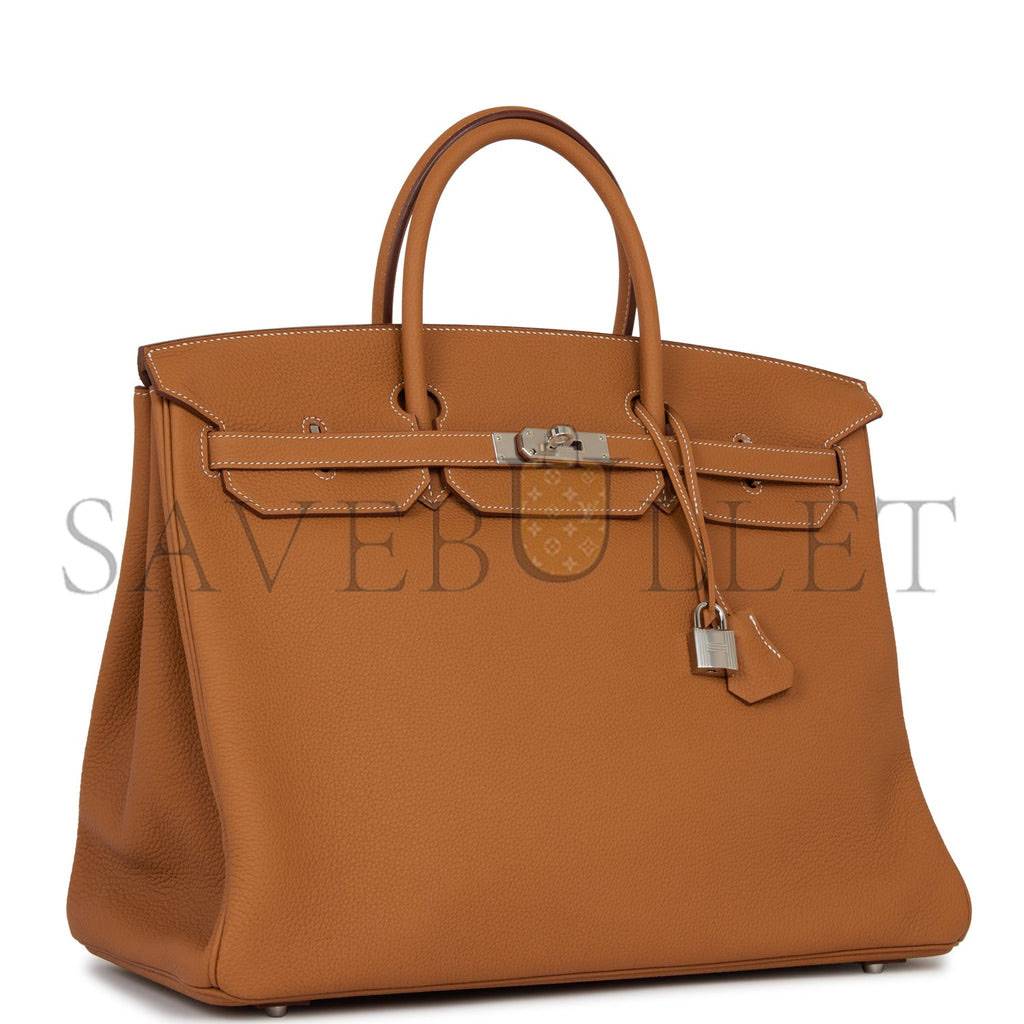 HERMES BIRKIN 40 GOLD TOGO PALLADIUM HARDWARE 39714832613470 (40cm)