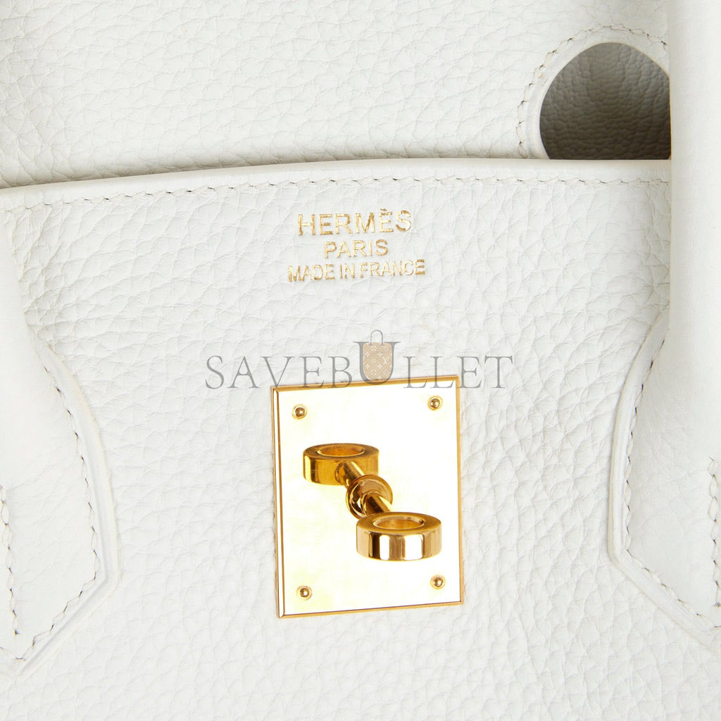 HERMES BIRKIN 35 WHITE CLEMENCE GOLD HARDWARE (35cm)