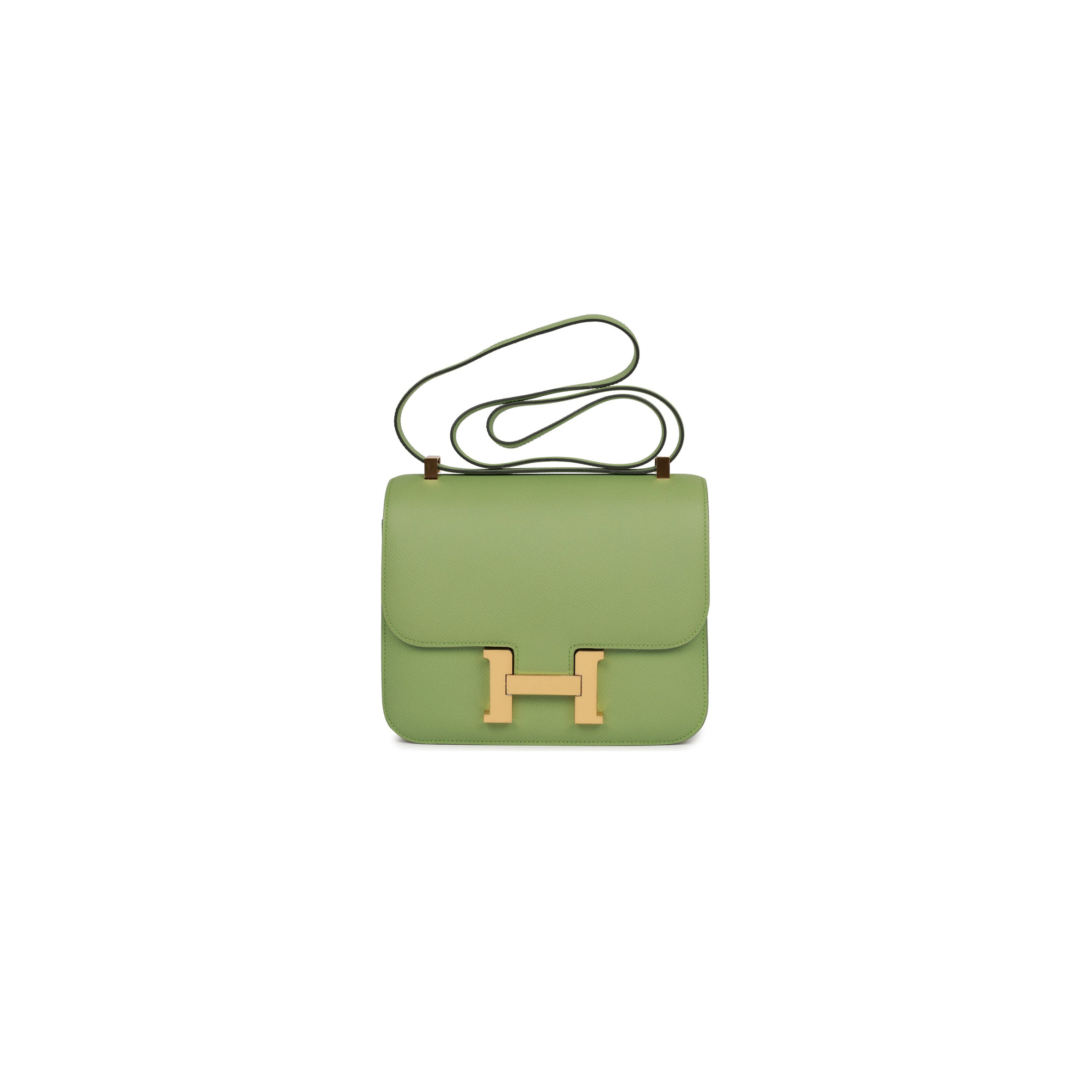 HERMES CONSTANCE 24 VERT CRIQUET EPSOM GOLD HARDWARE (24cm)