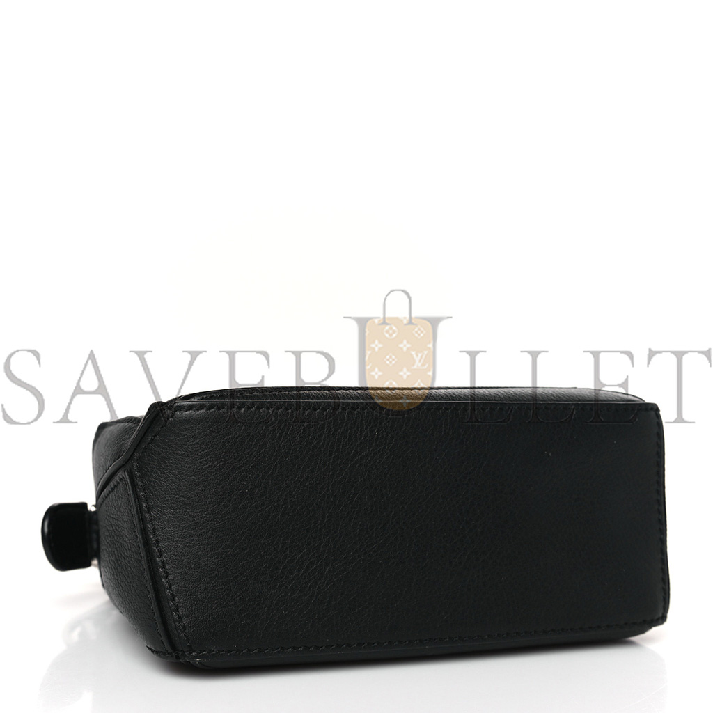 LOEWE CALFSKIN MINI PUZZLE BAG BLACK (18*12.5*8cm)