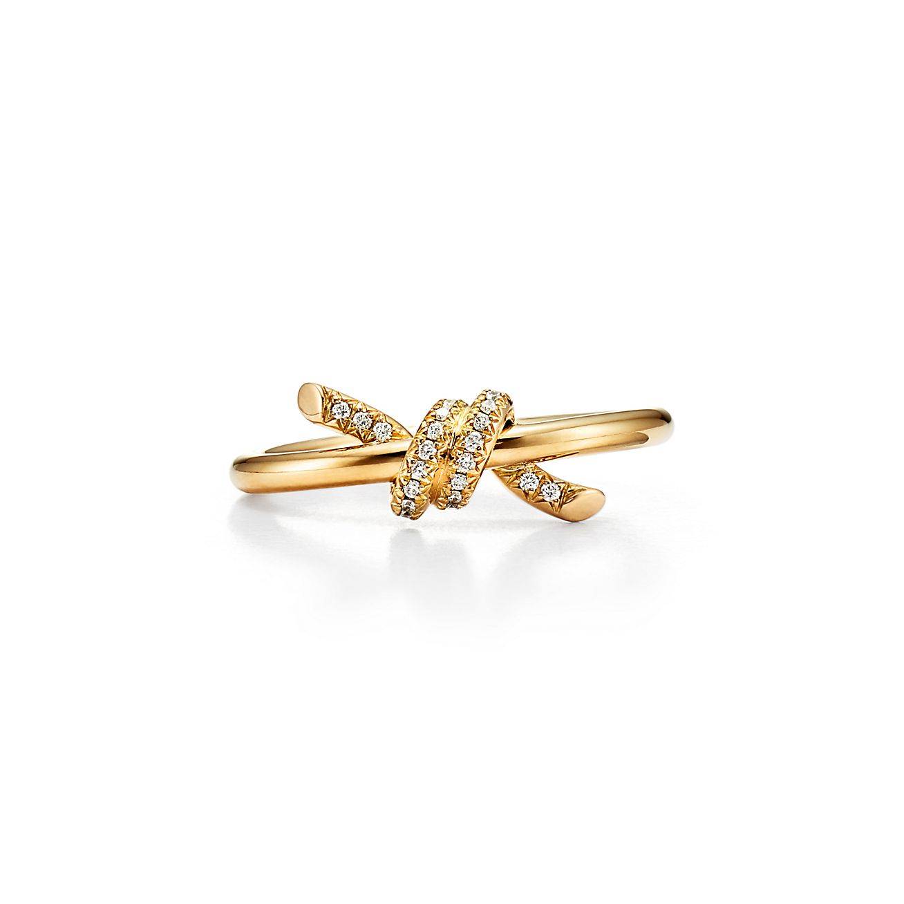 TIFFANY KNOT RING IN YELLOW GOLD WITH DIAMONDS