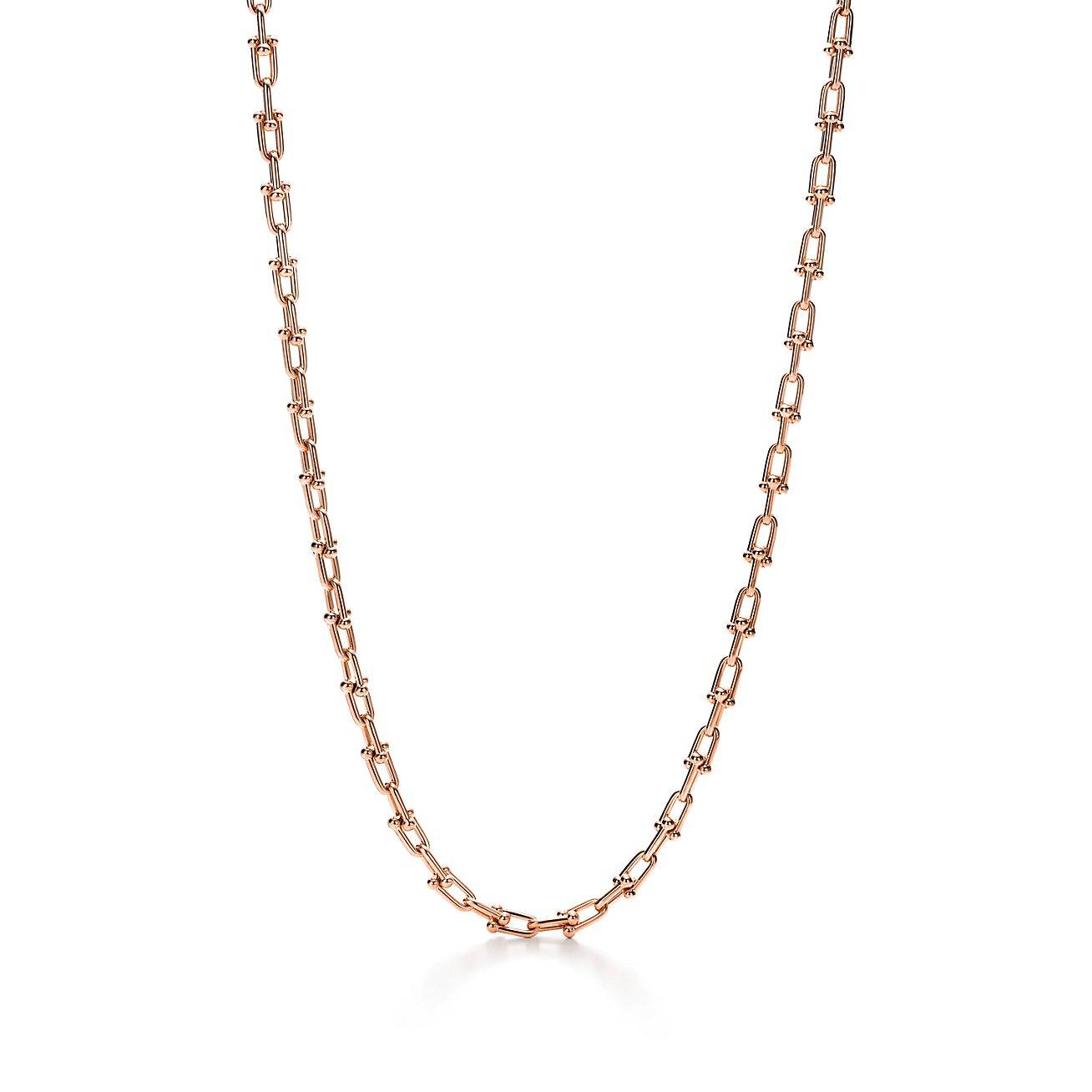 TIFFANY HARDWEAR MEDIUM LINK NECKLACE IN ROSE GOLD