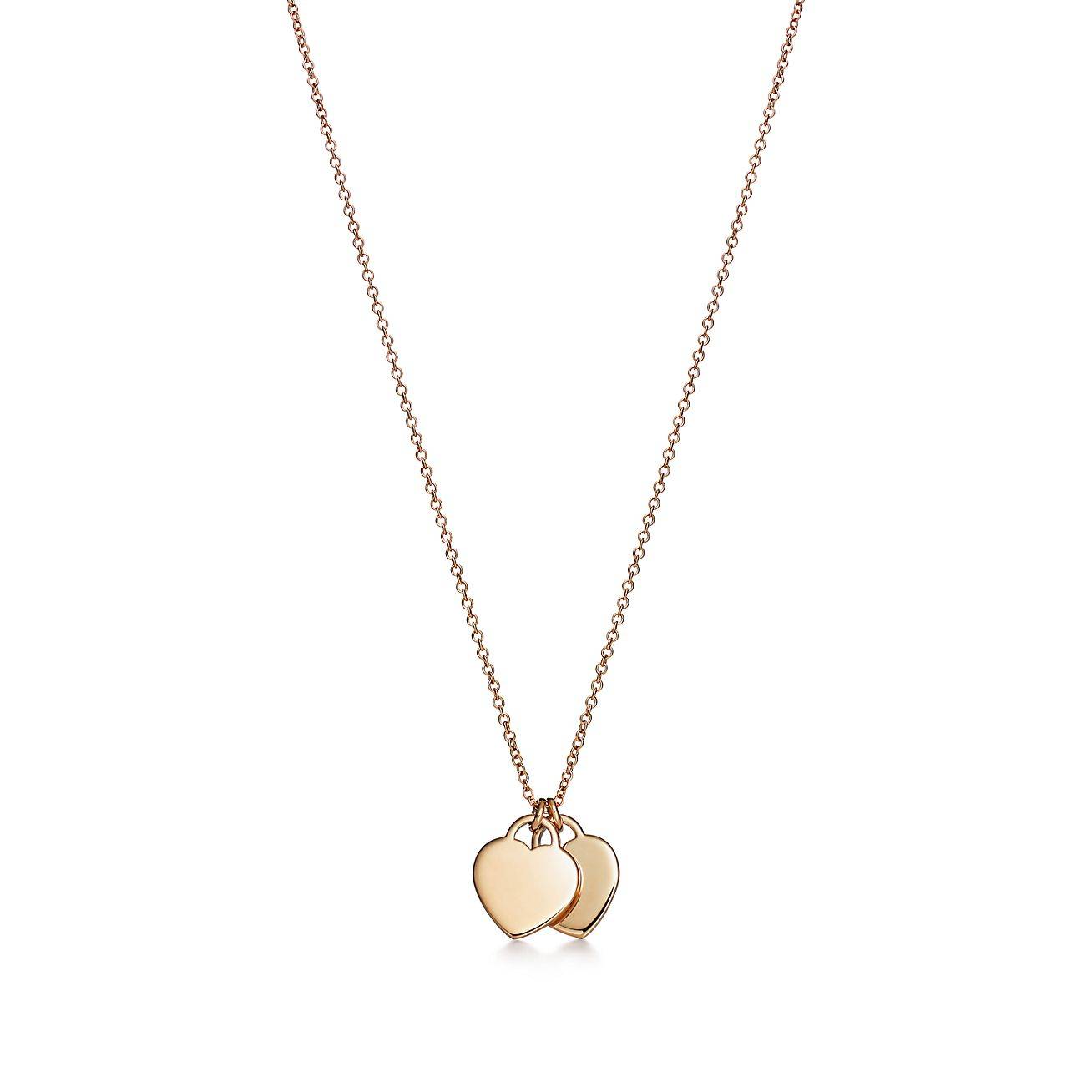 TIFFANY RETURN TO TIFFANY® DOUBLE HEART TAG PENDANT IN YELLOW GOLD, MINI