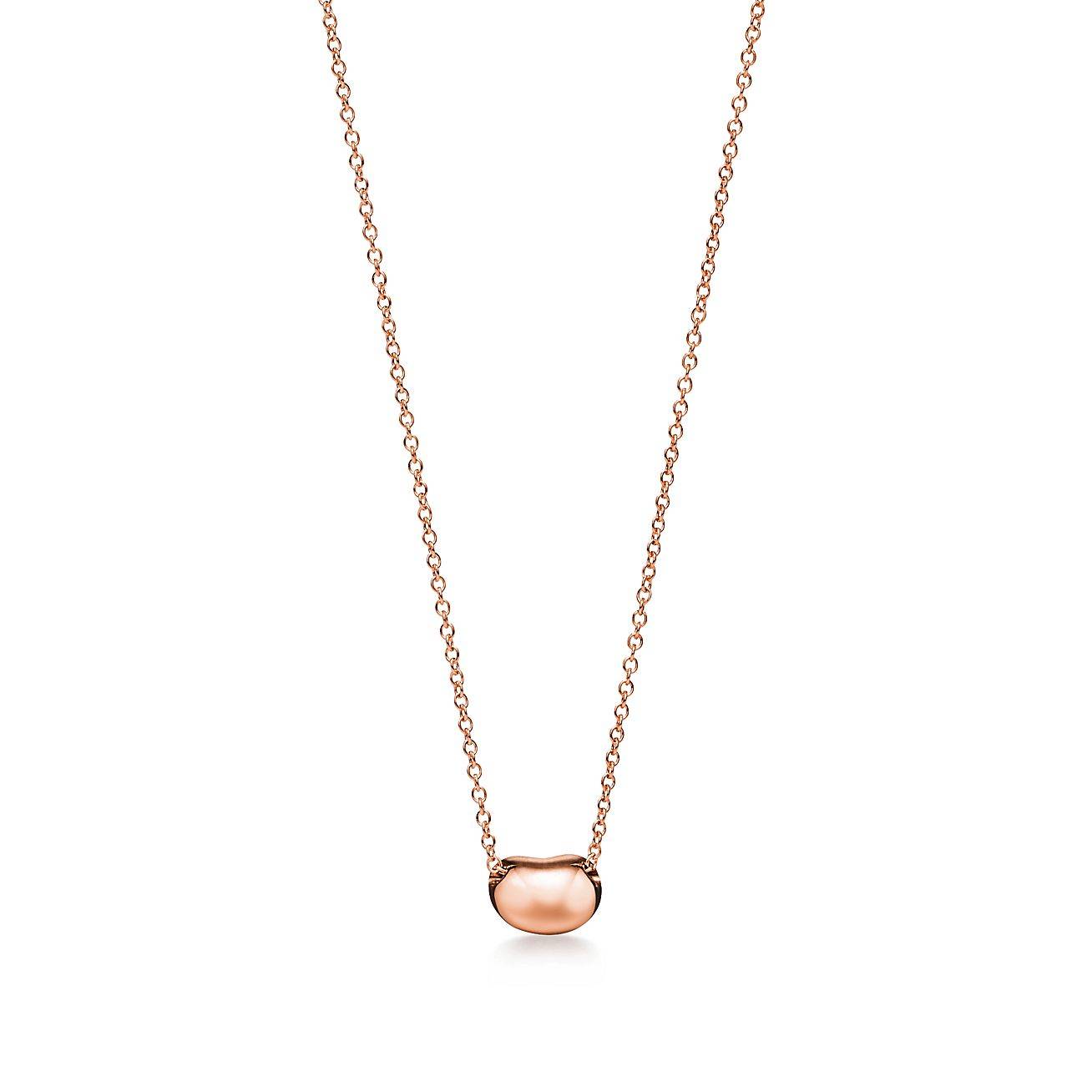 TIFFANY ELSA PERETTI® BEAN® DESIGN PENDANT IN ROSE GOLD WITH PAVÉ DIAMONDS, 6.5 MM