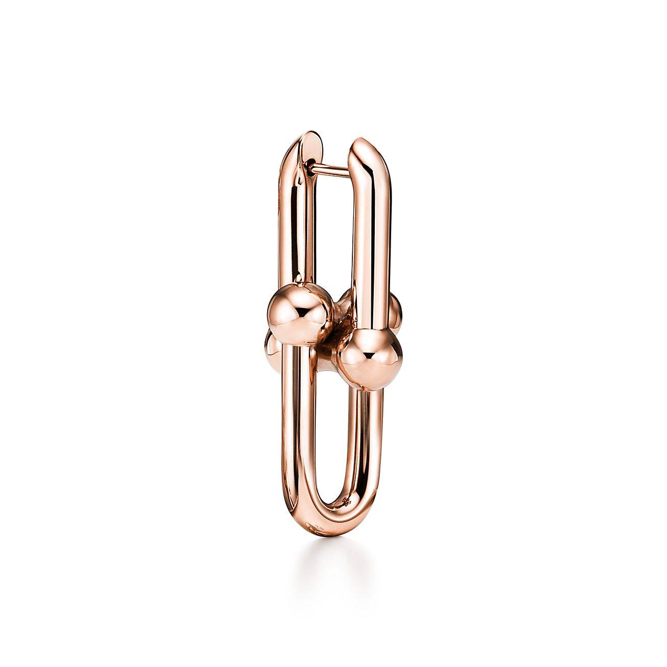 TIFFANY HARDWEAR LINK EARRINGS IN 18K ROSE GOLD, SMALL