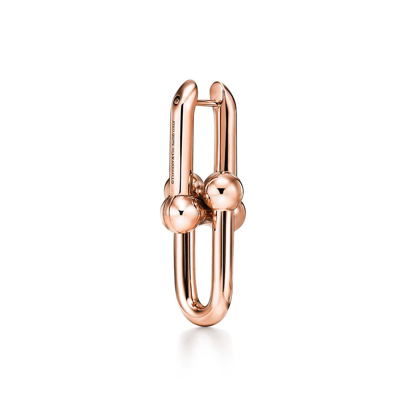 TIFFANY HARDWEAR LINK EARRINGS IN 18K ROSE GOLD, SMALL