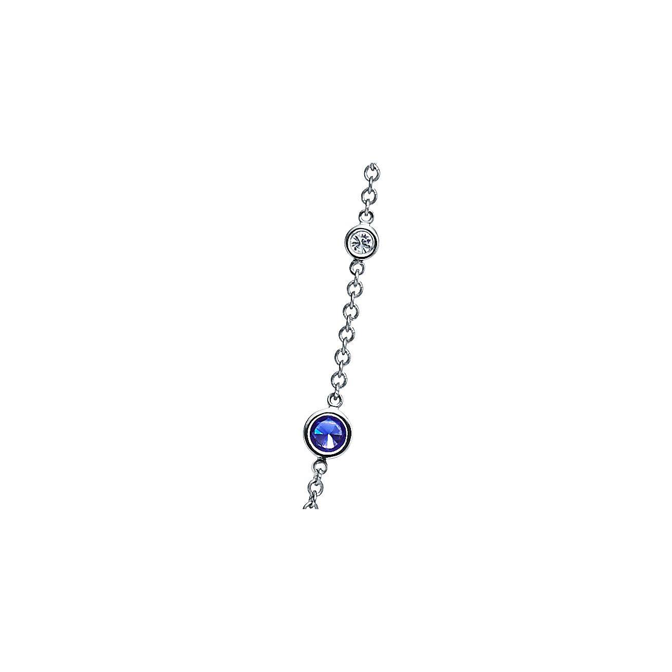 TIFFANY ELSA PERETTI® COLOR BY THE YARD SPRINKLE NECKLACE IN PLATINUM WITH SAPPHIRES AND DIAMONDS