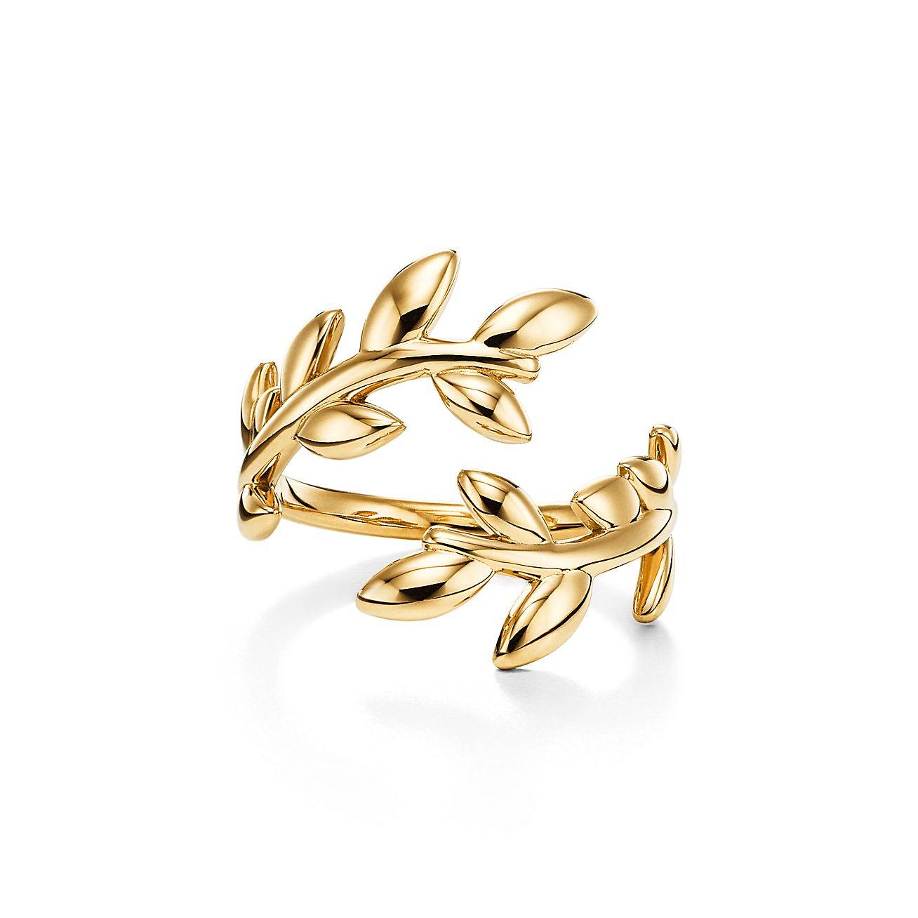 TIFFANY  PALOMA PICASSO® OLIVE LEAF BYPASS RING IN YELLOW GOLD