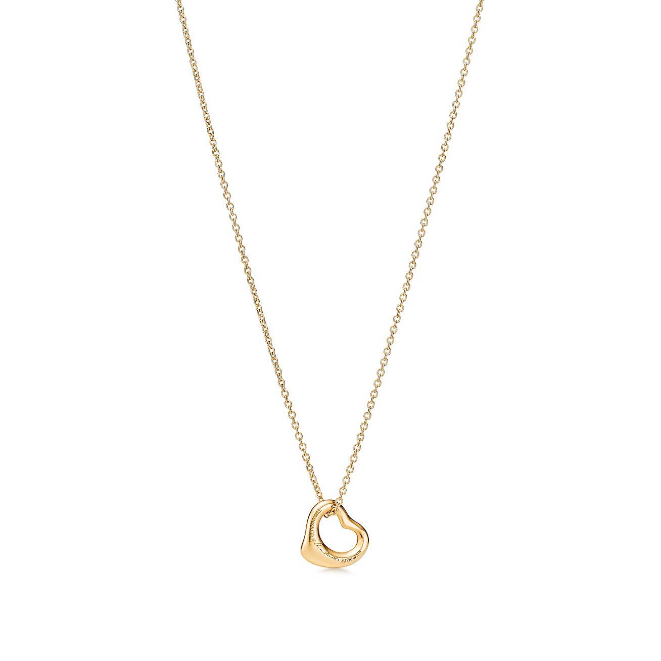 TIFFANY  ELSA PERETTI® OPEN HEART PENDANT IN YELLOW GOLD, 11 MM