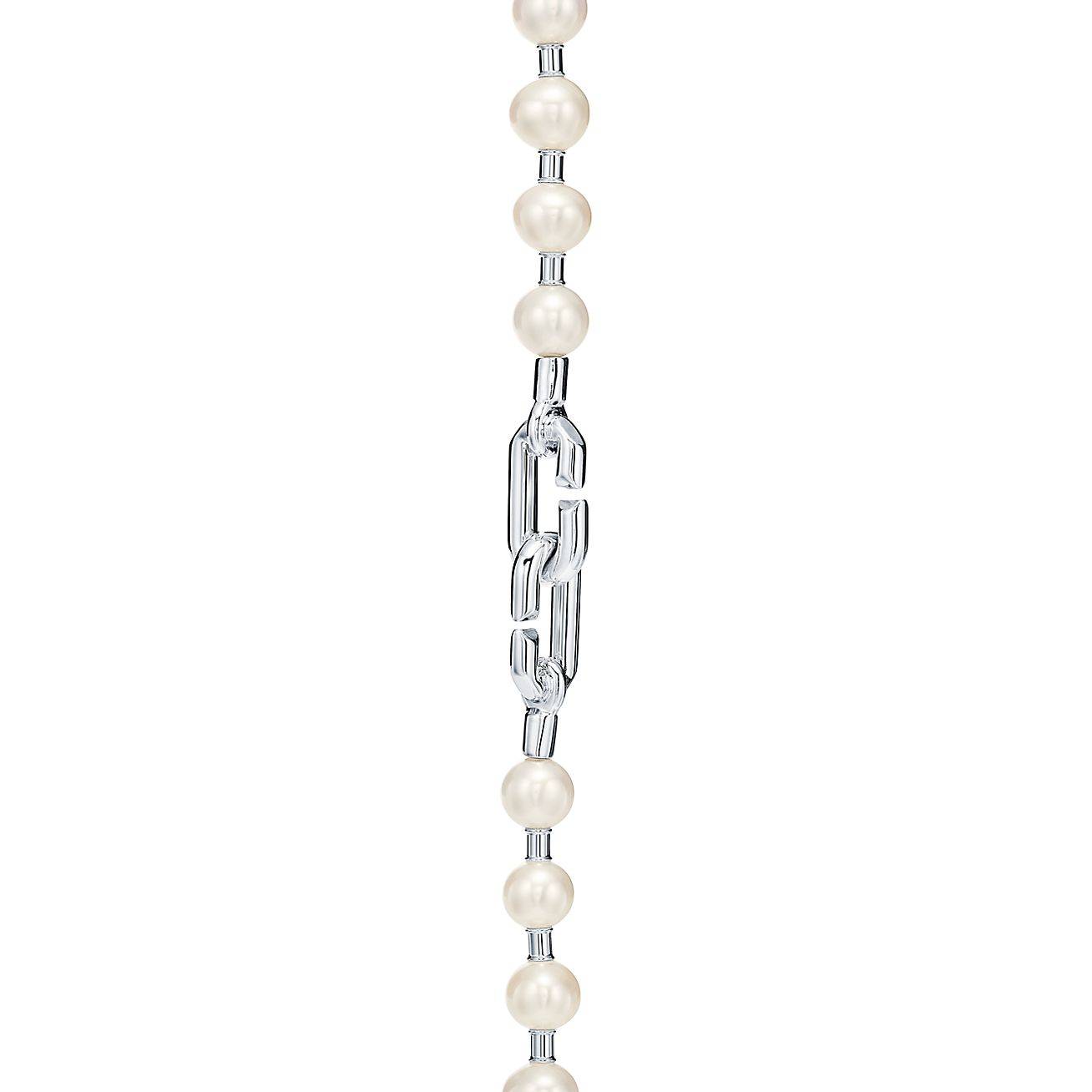 TIFFANY HARDWEAR FRESHWATER PEARL WRAP NECKLACE IN STERLING SILVER, 32