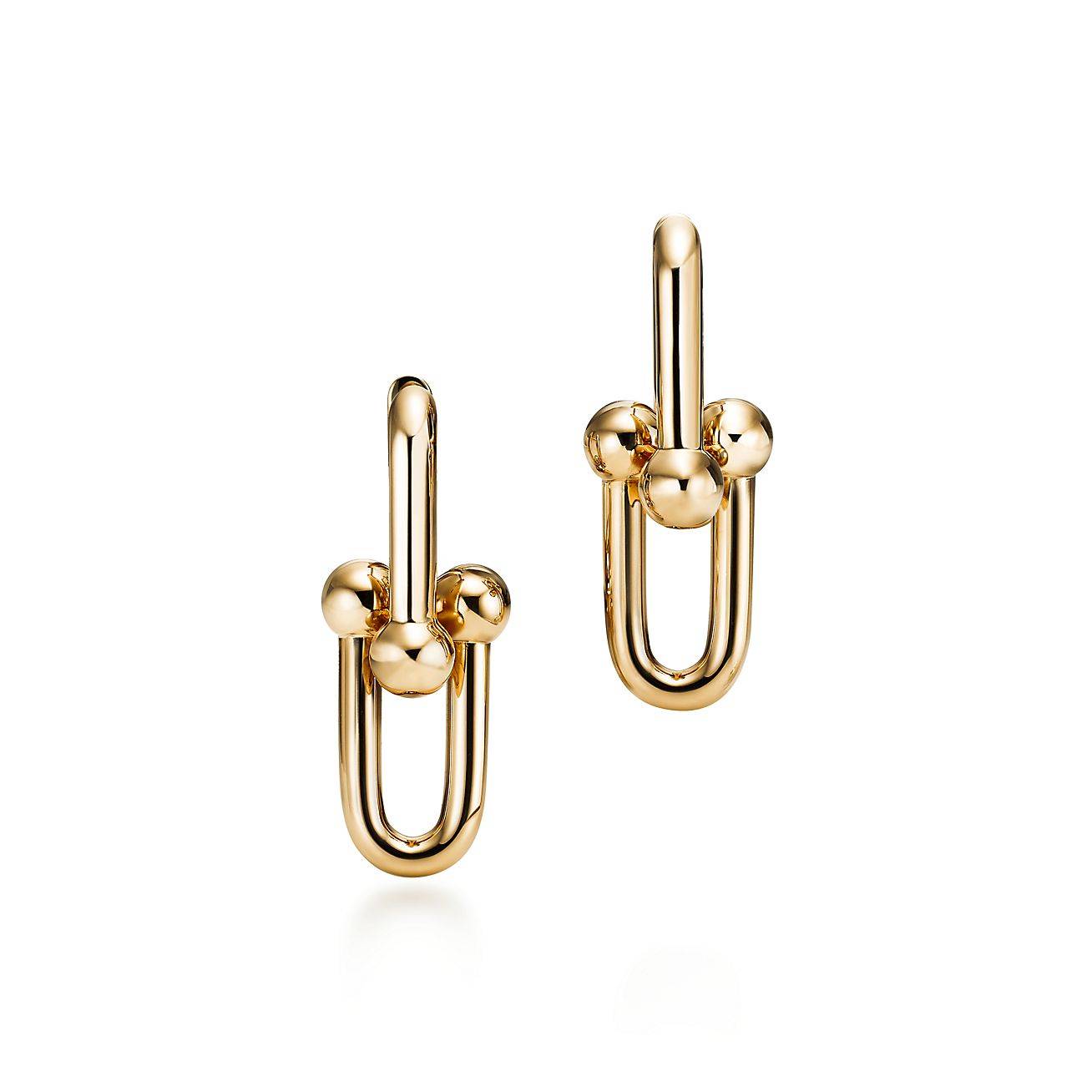 TIFFANY HARDWEAR LINK EARRINGS IN 18K GOLD, SMALL