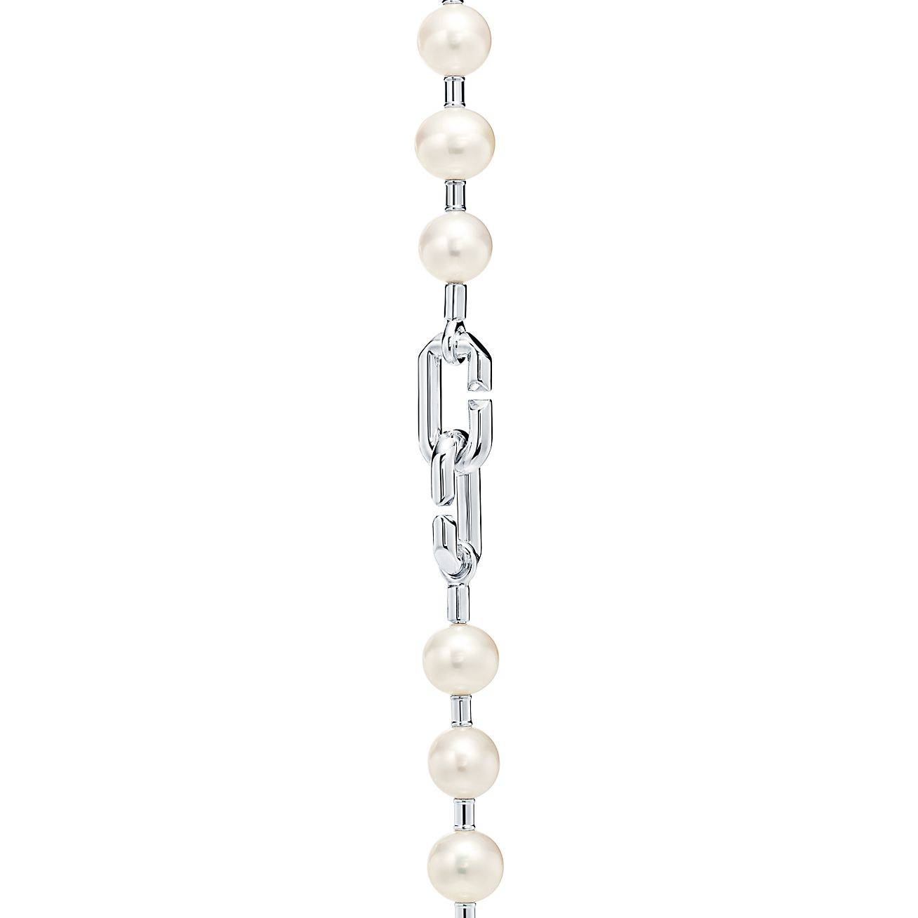 TIFFANY HARDWEAR FRESHWATER PEARL NECKLACE IN STERLING SILVER, 16