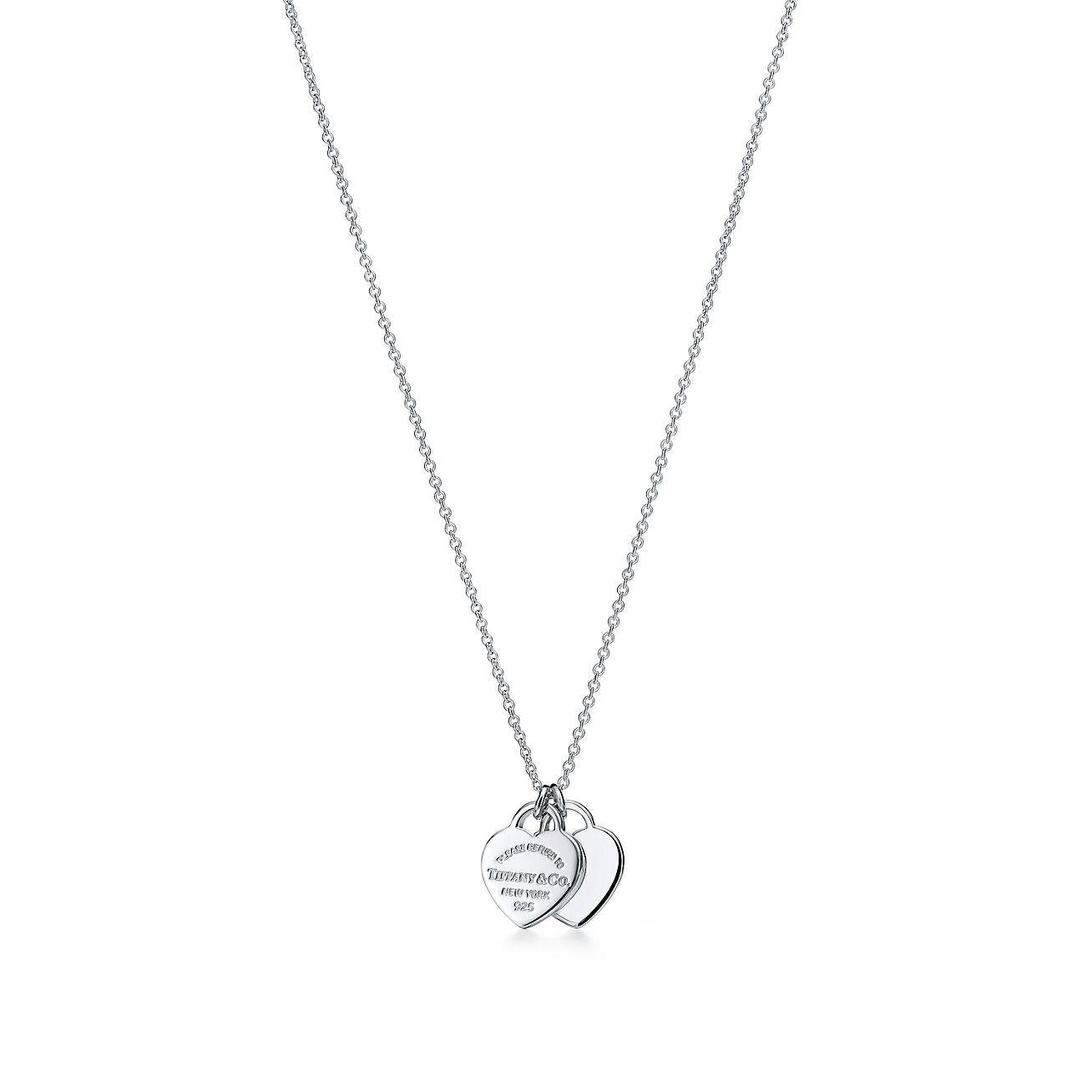 TIFFANY RETURN TO TIFFANY® DOUBLE HEART TAG PENDANT IN SILVER, MINI