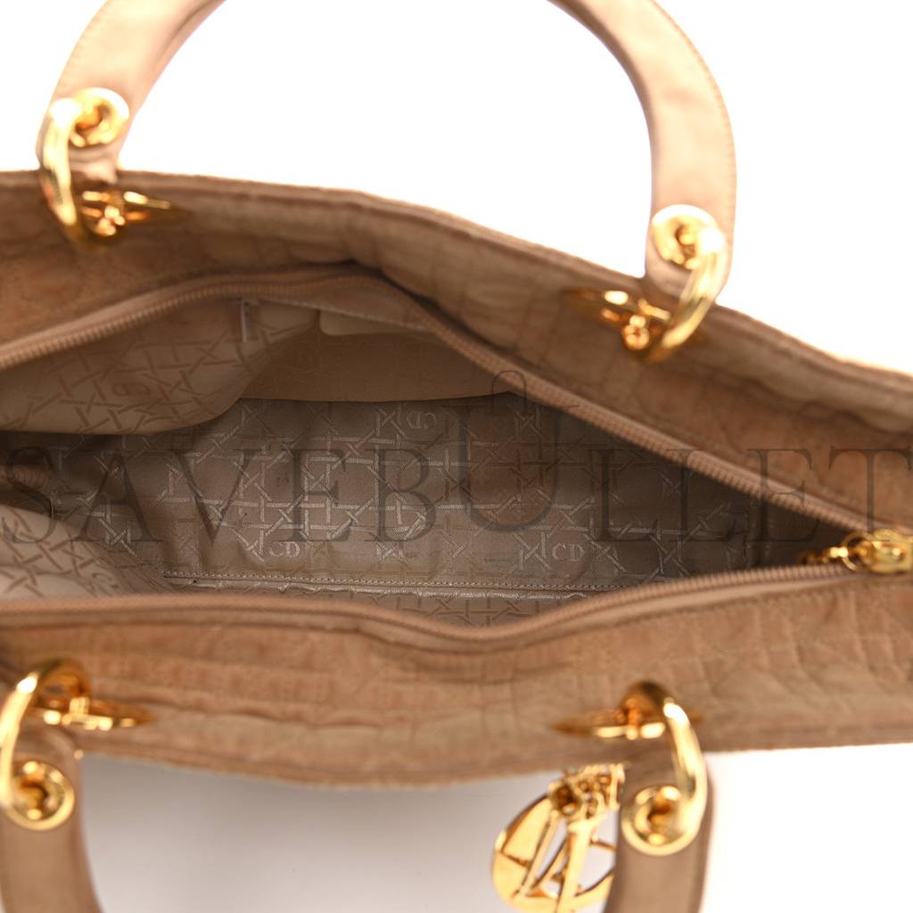 DIOR NYLON CANNAGE LARGE LADY DIOR TAN (32*25*11.4cm)