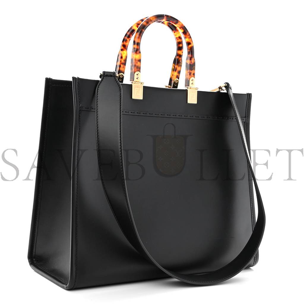 FENDI VITELLO KING PLEXIGLASS MEDIUM FENDI SUNSHINE SHOPPER TOTE BLACK (36*30*15cm)